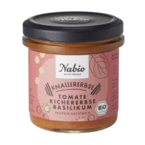 Nabio Knallererbse Tomate Kichererbse Basilikum Aufstrich 140g